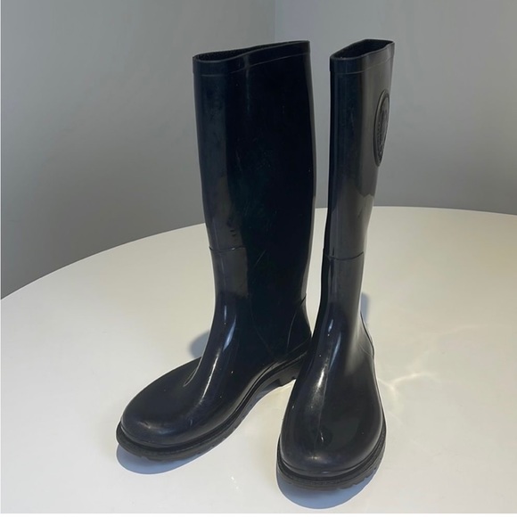 Diesel Logo Black Rubber Rain Boots Size 39 (size 8-8.5) - Picture 2 of 6